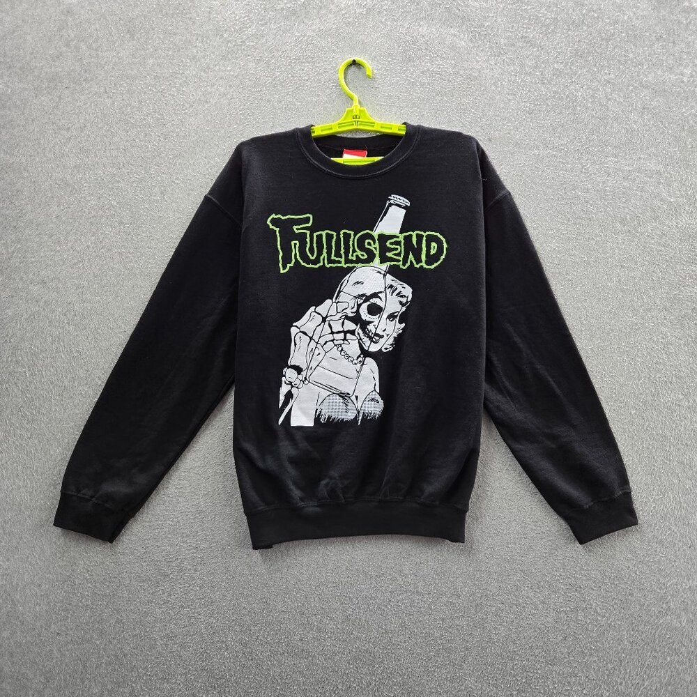 Full Send Men Sweatshirt M Black Graphic Fleece Reaper Skeleton